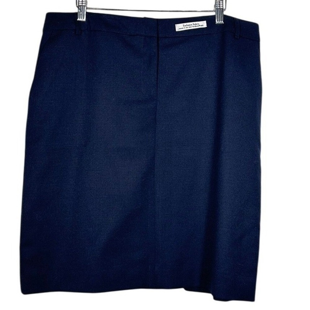 Pendleton Women Navy Blue Wool Blend Pencil Skirt Business Career Preppy Size 14